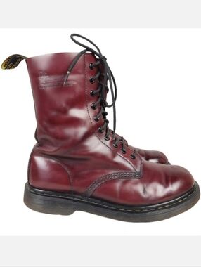 Dr. Doc Marten's 1490 Mid Calf Conbat Boot England Oxblood Red Size 9M/10W